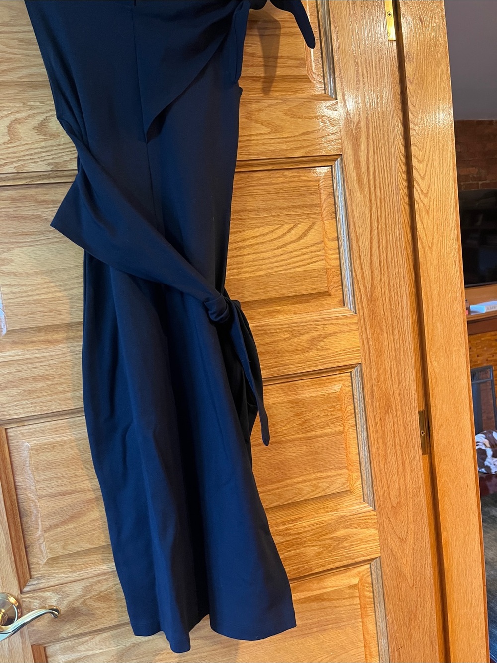 Jil Sander Navy Sleeveless Tie-Waist Midi Dress - Picture 2 of 5